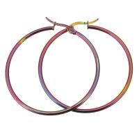 Edelstahl Hoop Ohrringe, bunte Farbe plattiert, verschiedene Größen vorhanden & für Frau, 34x36mm, 45x49mm, verkauft von Paar