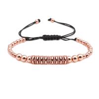 Brass Woven Ball Bracelets, with Nylon Cord, plated, Unisex & adjustable & micro pave cubic zirconia 4mm Approx 7.1-7.8 Inch 