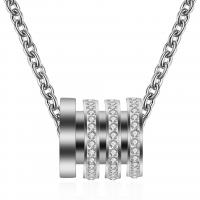 Edelstahl Schmuck Halskette, mit Ton, mit Verlängerungskettchen von 2inch, plattiert, Oval-Kette & Micro pave Strass & für Frau, keine, 10x10mm, Länge:ca. 15.7 ZollInch, verkauft von Strang