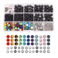 Perles de pierre gemme mixte, avec alliage de zinc, Rond, DIY, 4mm, 6mm, 8mm îte, Vendu par boîte
