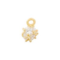 Cubic Zirconia Brass Pendants, real gold plated, DIY & with cubic zirconia Approx 2mm 