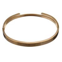 Stainless Steel Bangle, gold color plated, for woman & with rhinestone, 6mm, Inner Approx 
