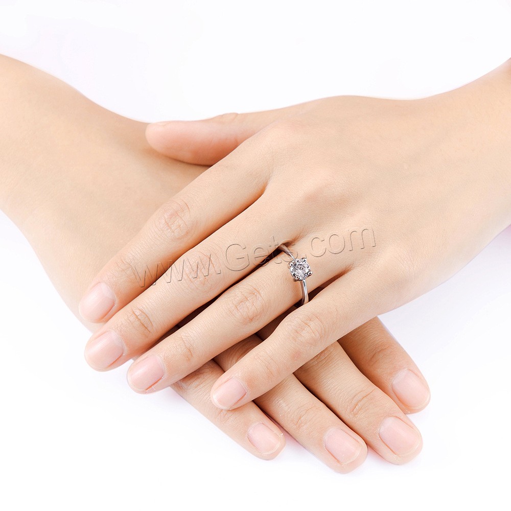 Cubic Zirconia anillo de dedo de acero inoxidable, diverso tamaño para la opción & para mujer & con circonia cúbica, color original, 6mm, Vendido por UD