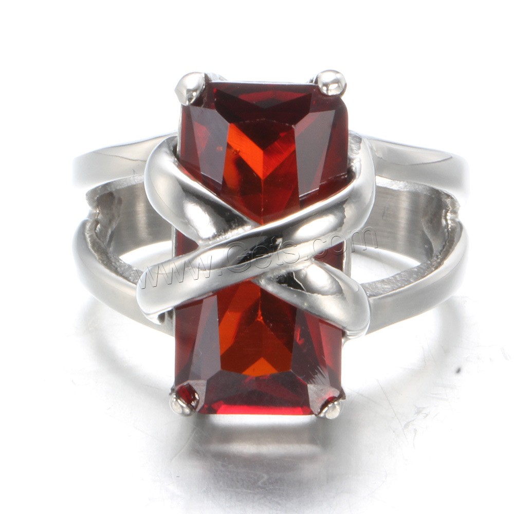 Piedras preciosas de acero inoxidable anillo de dedo, con Rubí, diverso tamaño para la opción & para mujer, color original, 18mm, Vendido por UD