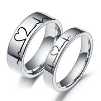 Couple Finger Rings, Stainless Steel  & for couple & enamel, original color 