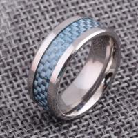 Stainless Steel Finger Ring, plated, Unisex blue, 8mm 