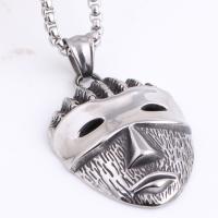 Stainless Steel Pendants, 316L Stainless Steel, Face, blacken Approx 3-5mm 