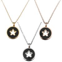 Stainless Steel Jewelry Necklace, with 1.5lnch extender chain, pentagram, plated, oval chain & for woman & enamel 1mm Approx 18 Inch 