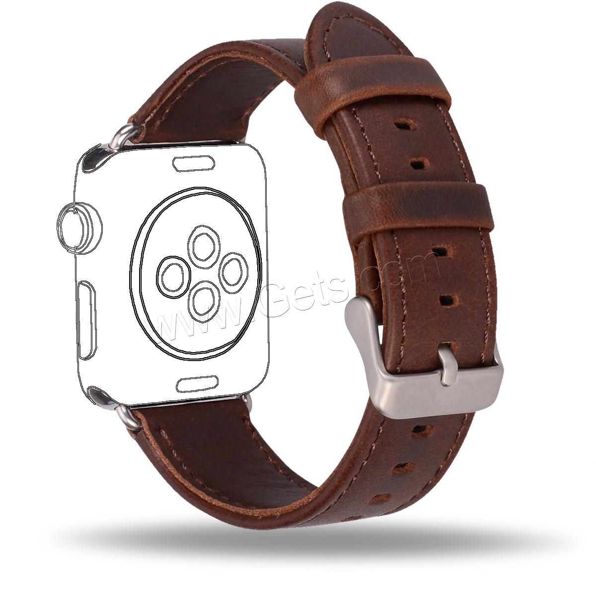 Faux Leather Watch Band, for apple watch & different size for choice, more colors for choice, Length:Approx 7.7 Inch, Sold By PC