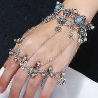 alliage de zinc bracelet anneau, avec résine, avec 3.4inch chaînes de rallonge, Plaqué de couleur d'argent, réglable & chaîne ovale & pour femme Environ 6 pouce, Vendu par brin