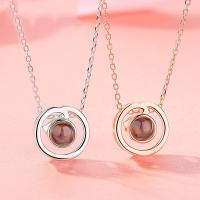 Sterling Silver Jewelry Necklace, 925 Sterling Silver, with Cats Eye, with 2inch extender chain, plated, oval chain & for woman Approx 15.7 Inch 