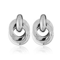 Zinc Alloy Stud Earring, platinum color plated, for woman 