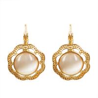 Zinc Alloy Drop Earring, with Crystal, gold color plated, for woman 
