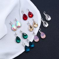 Zinc Alloy Drop Earring, with Crystal, Teardrop, platinum color plated, for woman 