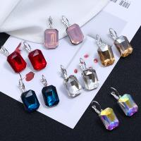 Zinc Alloy Drop Earring, with Crystal, Pendular Lochrose, platinum color plated, for woman 