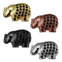 Abalorios Animal de Latón, metal, Elefante, chapado, micro arcilla de zirconia cúbica, más colores para la opción, 13x9x5.5mm, agujero:aproximado 1.5mm, Vendido por UD