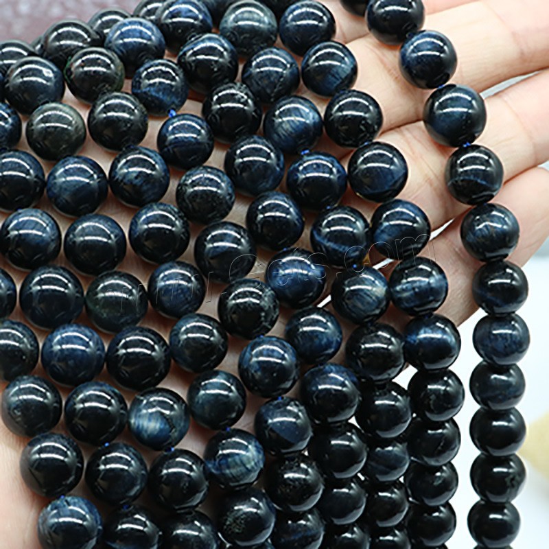 Tiger Eye Beads, polished, DIY & different size for choice, blue, Hole:Approx 1mm, Sold By Strand