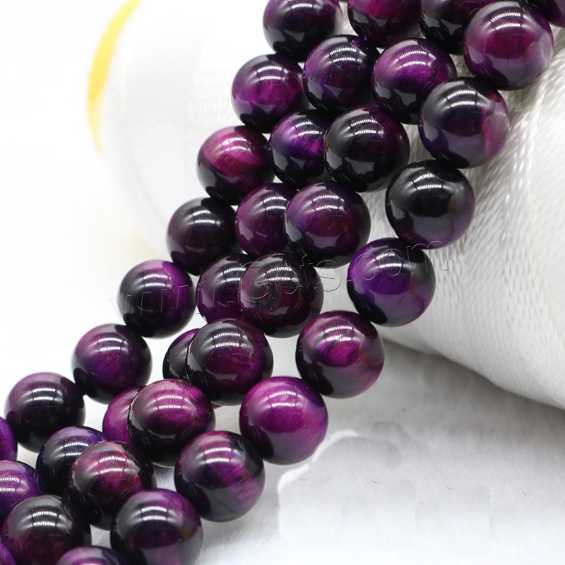 Tiger Eye Beads, polished, DIY & different size for choice, purple, Hole:Approx 1mm, Sold By Strand