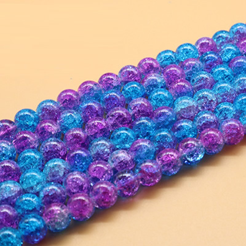 Knistern Quarz Perlen, poliert, verschiedene Größen vorhanden & zweifarbig, mehrere Farben vorhanden, Bohrung:ca. 1mm, verkauft von Strang