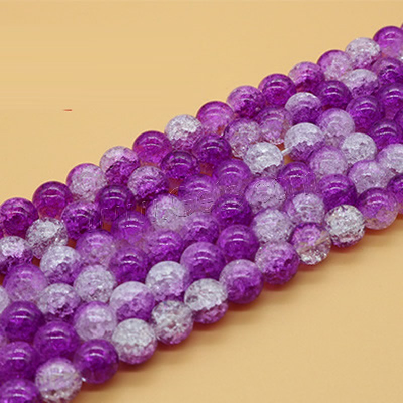 Knistern Quarz Perlen, poliert, verschiedene Größen vorhanden & zweifarbig, mehrere Farben vorhanden, Bohrung:ca. 1mm, verkauft von Strang