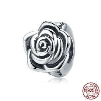 Kein Troll Thailand Echt Silber Europa Perlen, Rose, ohne troll, 8x9mm, Bohrung:ca. 4.5-5mm, verkauft von PC
