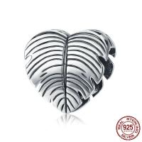 No Troll Thailand Sterling Silver European Beads, Heart, without troll Approx 4.5-5mm 