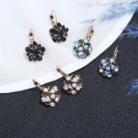 Zinc Alloy Rhinestone Drop Earring, antique gold color plated, for woman & with rhinestone 