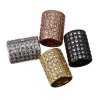 Cubic Zirconia Micro Pave Brass Beads, Column, plated, micro pave cubic zirconia Approx 4mm 