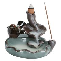 Incense Smoke Flow Backflow Holder Ceramic Incense Burner, Porcelain 