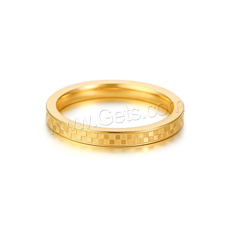 Stainless Steel Finger Ring, gold color plated, different size for choice & for woman & frosted, US Ring Size:5-8, Sold By PC