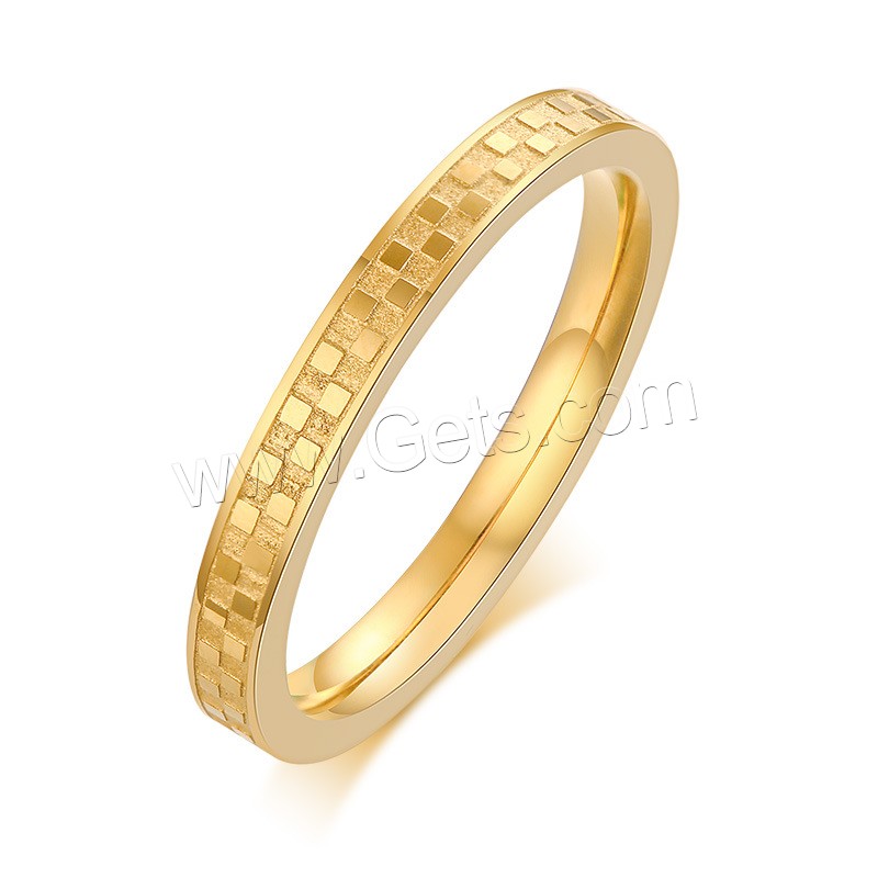 Stainless Steel Finger Ring, gold color plated, different size for choice & for woman & frosted, US Ring Size:5-8, Sold By PC