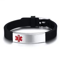 Stainless Steel Bracelet, with Silicone, Unisex & enamel 10.5mm Approx 8.27 Inch 