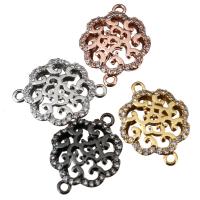 Cubic Zirconia Micro Pave Brass Connector, Flower, plated, micro pave cubic zirconia & 1/1 loop Approx 1mm 