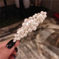 Hair Slide, ABS Plastic Pearl, with Zinc Alloy, plated & for woman 85mm 