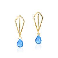 Sterling Silver Drop Earring, 925 Sterling Silver, with Kyanite, gold color plated, detachable & for woman 