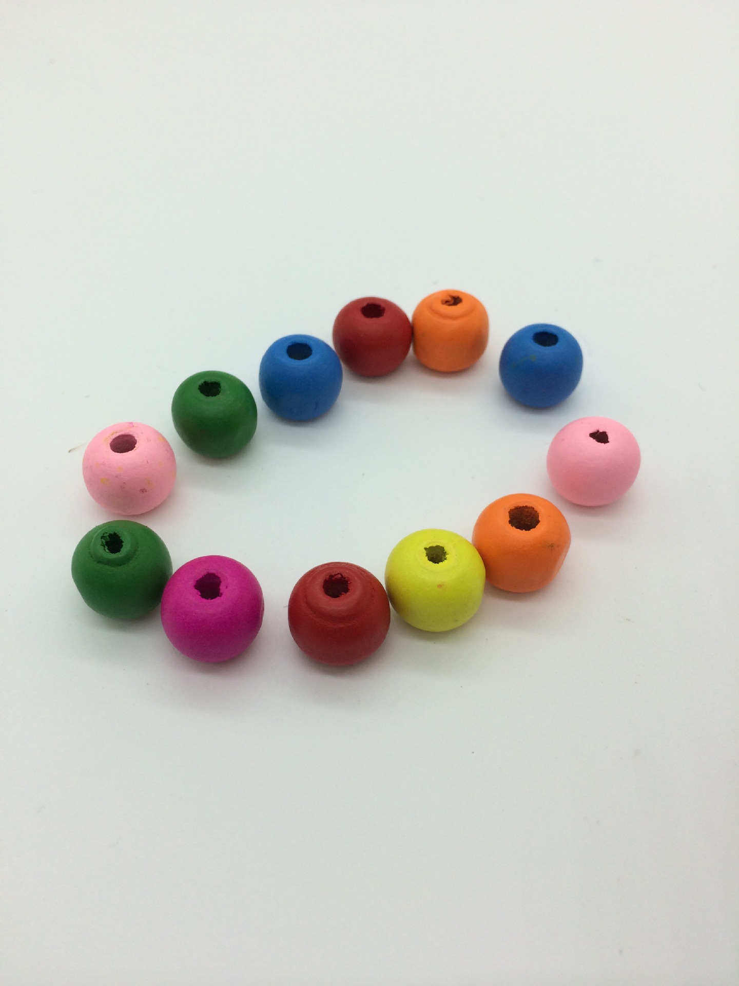 Dyed Wood Beads, Drum, stoving varnish, different size for choice, Random Color, Sold By Bag