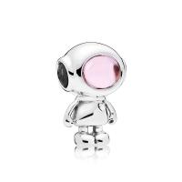 Rhinestone Zinc Alloy European Beads, Robot, silver color plated, without troll & with rhinestone Approx 5mm 