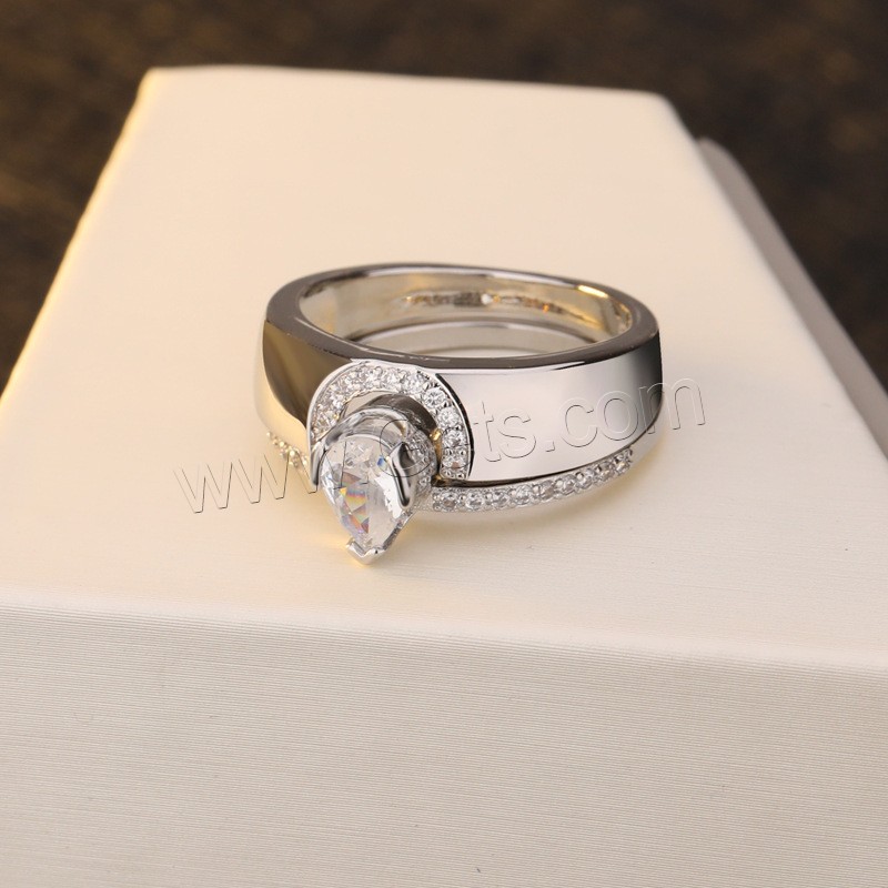 ラインス トーン真鍮指のリング, 亜鉛合金, シルバーメッキ, ユニセックス & 異なるサイズの選択 & ライン石のある, 売り手 ペア