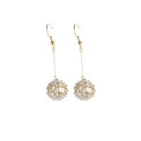 Cubic Zirconia Micro Pave Brass Earring, plated, micro pave cubic zirconia & for woman 60mm 