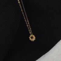 Cubic Zircon Micro Pave Brass Necklace, with 6cm extender chain, gold color plated, oval chain & micro pave cubic zirconia & for woman Approx 15.75 Inch 