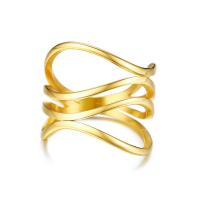 Stainless Steel Finger Ring, gold color plated & for woman, 15.6mm, 1.5mm, 1.5mm, US Ring 