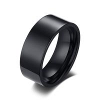 Stainless Steel Finger Ring, gun black plated & for man, 8mm, 2.5mm, US Ring 