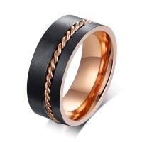 acero inoxidable anillo, chapado, diverso tamaño para la opción & para hombre, 8mm, 2mm, tamaño:6-12, Vendido por UD