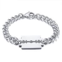 Stainless Steel Bracelet, twist oval chain & for man, original color 8mm Approx 8.3 Inch 