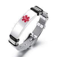Stainless Steel Bracelet, with Silicone, Corrosion-Resistant & for man, original color, 38mm, 9.8mm Approx 9 Inch 