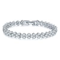 Cubic Zirconia Zinc Alloy Bracelet, plated, micro pave cubic zirconia & for woman Approx 6.70 Inch 