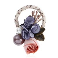 Zinc Alloy Jewelry Brooch, with Cloth & Glass Pearl, Flower, plated, for woman 