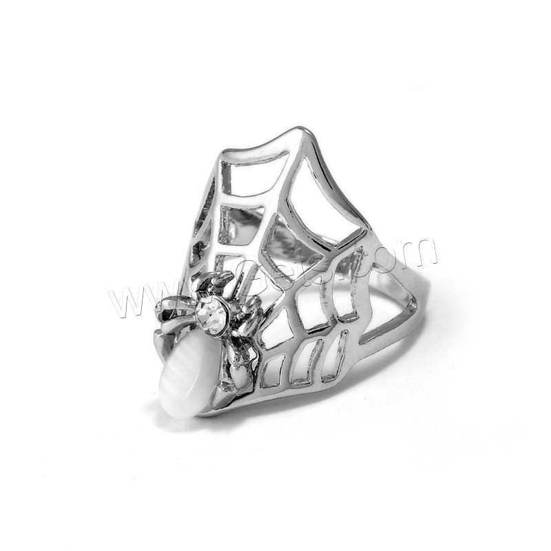Gemstone Zinc Alloy Finger Ring, with Gemstone, plated, for woman & with rhinestone, Sold By PC