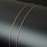 chaîne de Boston en inox, acier inoxydable, avec bobine plastique, Placage de couleur d'or, 0.9mm, Environ Vendu par bobine