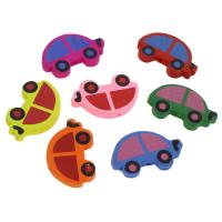 Dyed Wood Beads, Car, stoving varnish, Random Color, 35mm Approx 2mm 